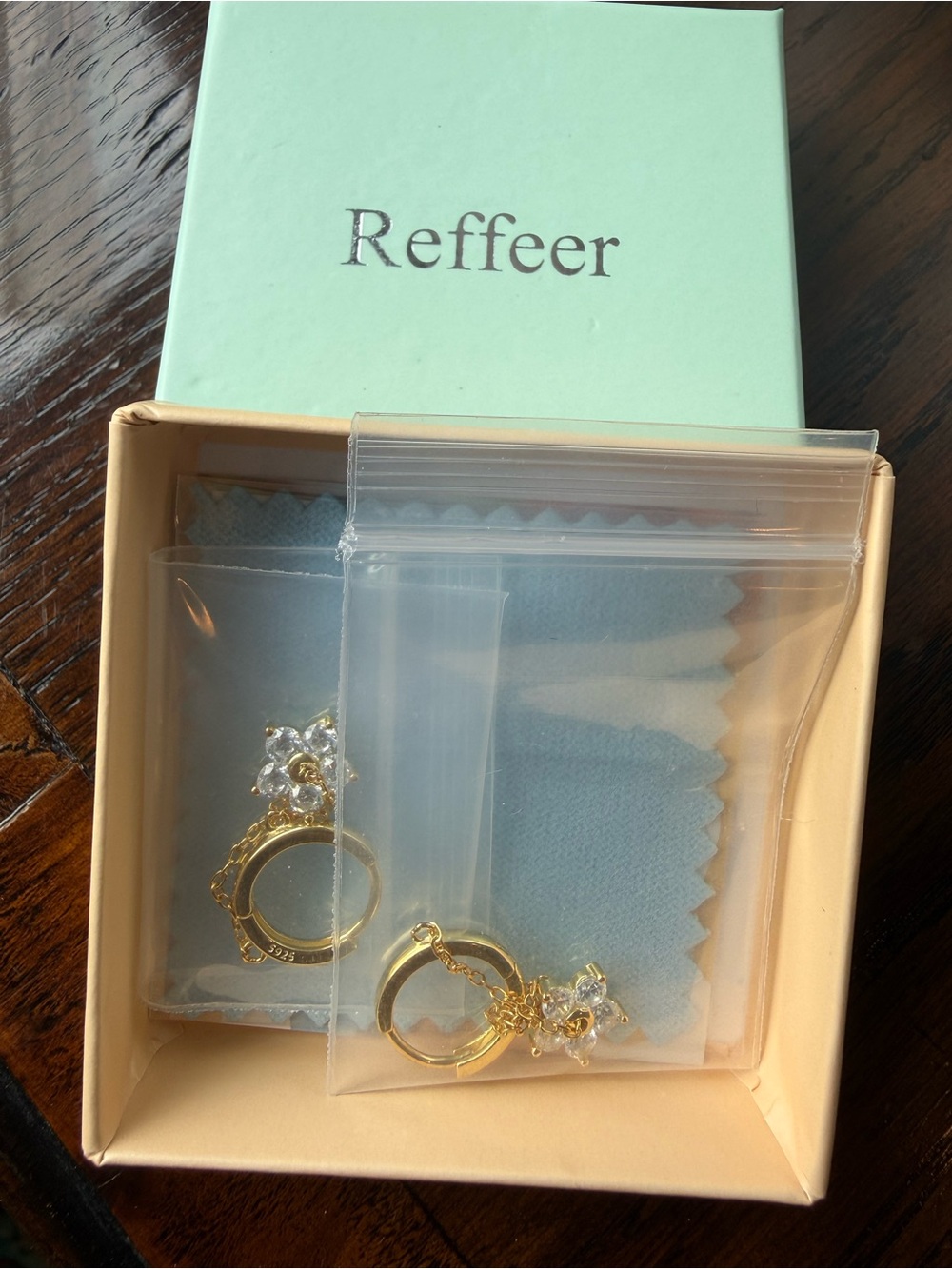 Gold Flower Hoop Earrings with Crystal Accents - Gold